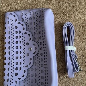 JustFab Lavender Cutout Clutch